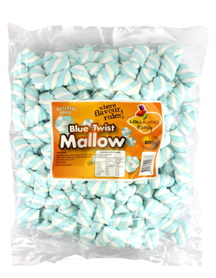 Lolliland Blue & White Twist Marshmallows 800g