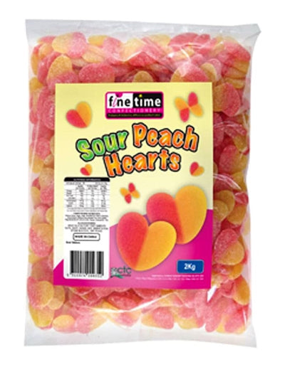 Finetime Sour Peach Hearts 2 Kg