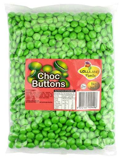 Lolliland Choc Buttons Green 1kg