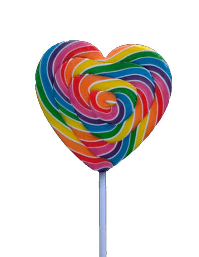 Swirly Mega Pops Hearts Rainbow 85g