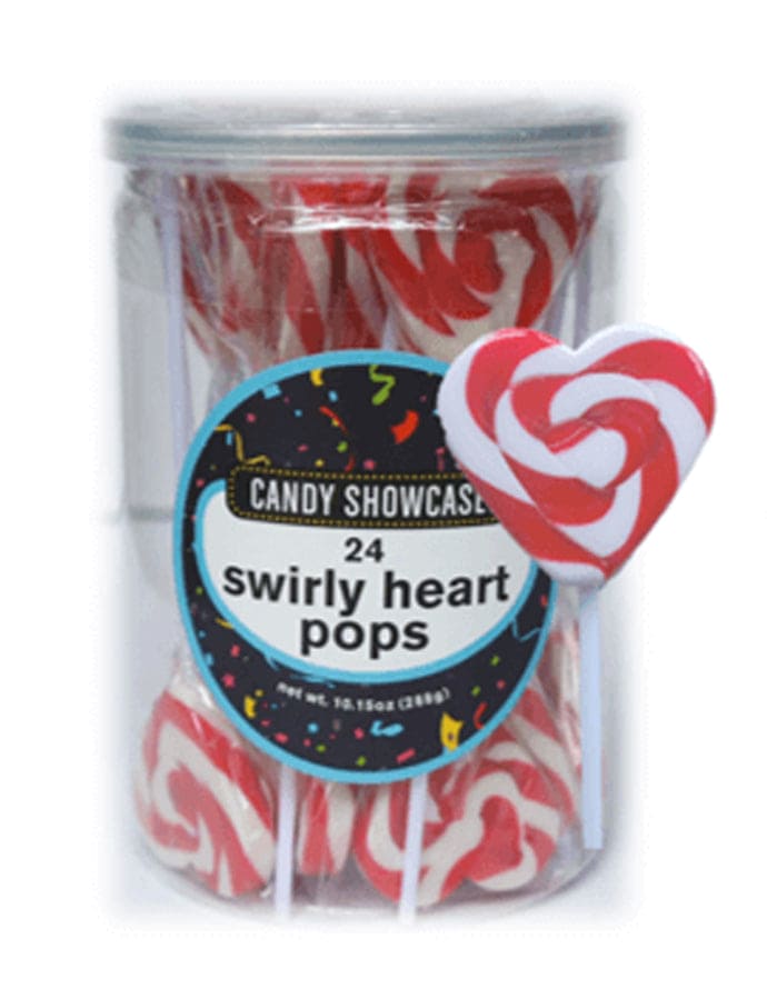 ! Swirly Heart Pops Red 288g 24 pack
