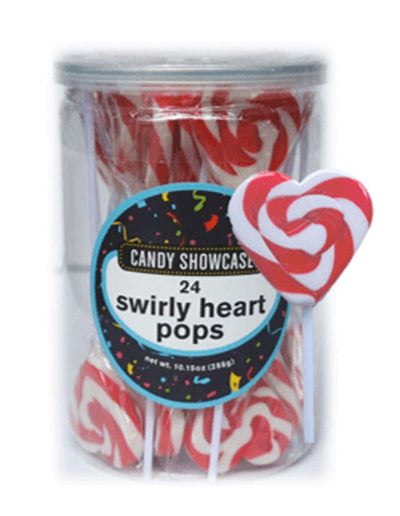Swirly Heart Pops Red 288g 24 pack