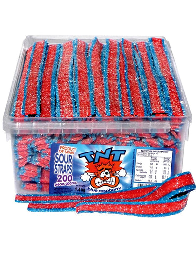 TNT Blue Raspberry Sour Straps 1.4 Kg 200 pcs