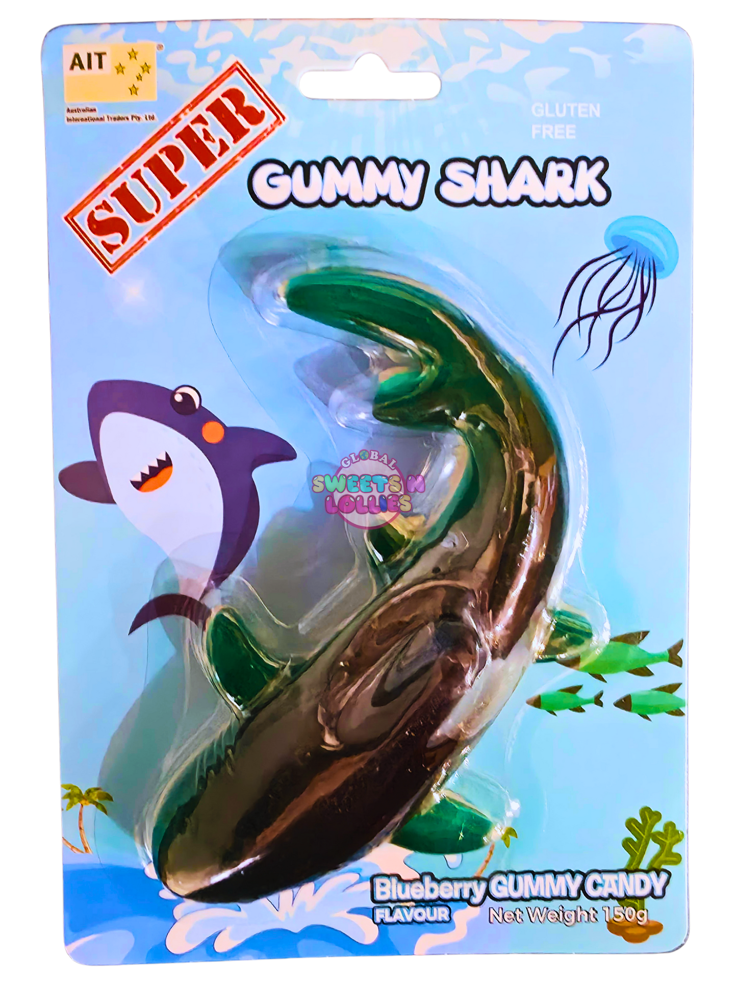 AIT Super Gummy Shark Blueberry 150g