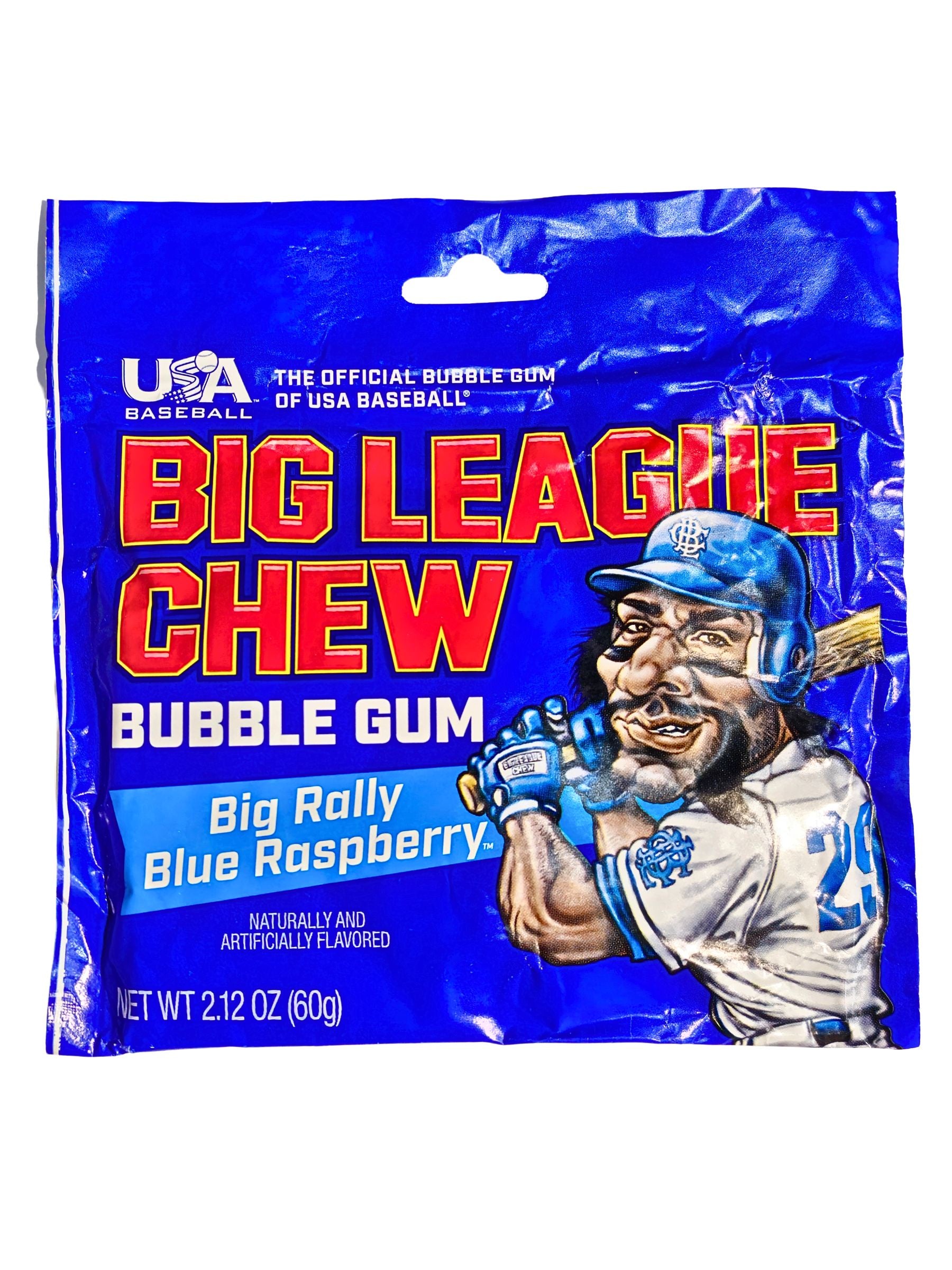 Big League Blue Raspberry Bubble Gum 60g – Global Sweets & Lollies