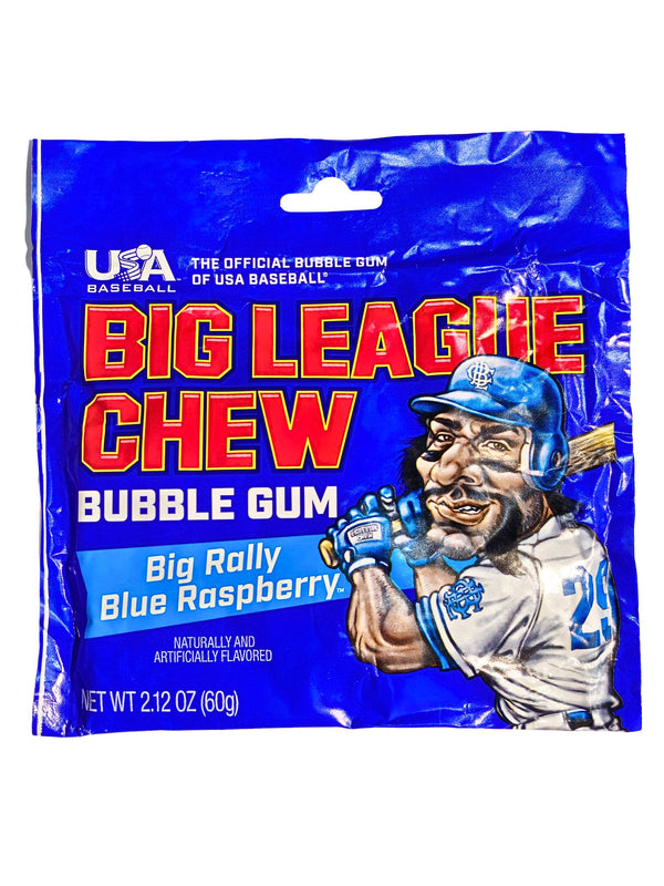 Blue Raspberry Guma Big League Blue Raspberry Bubble Gum 60g – Global Sweets & Lollies