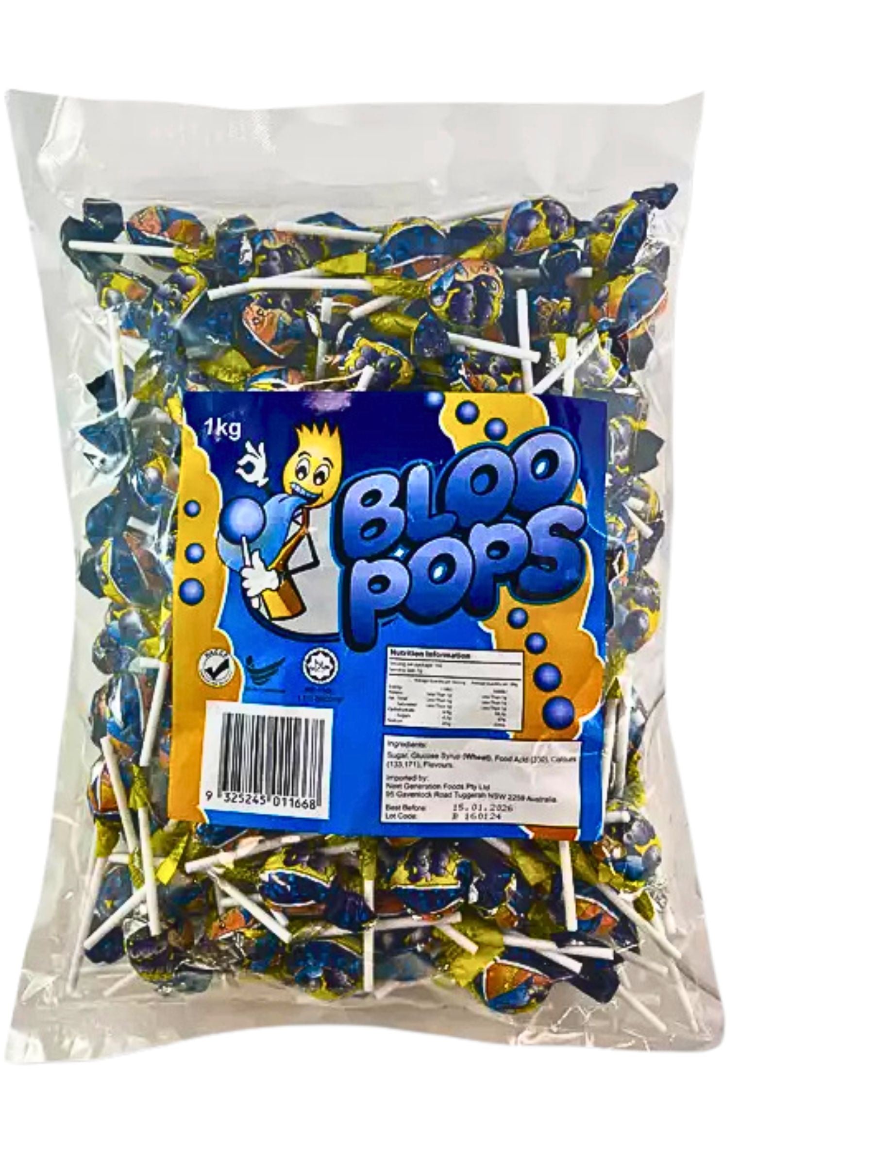 Buxloo Bloo Pops Tongue Painter 1 Kg 142 pcs – Global Sweets & Lollies