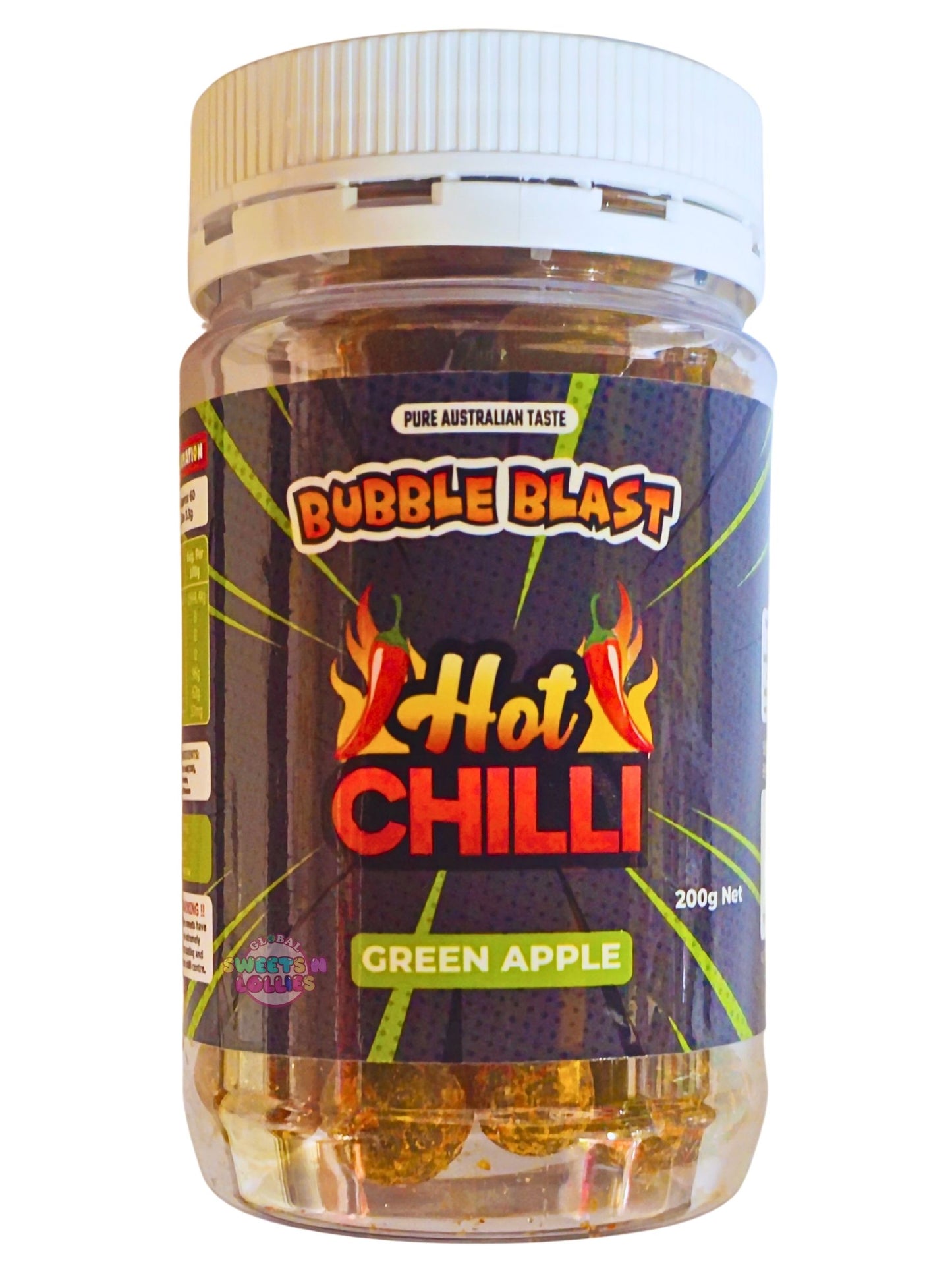 Bubble Blast Hot Chilli Green Apple 200g