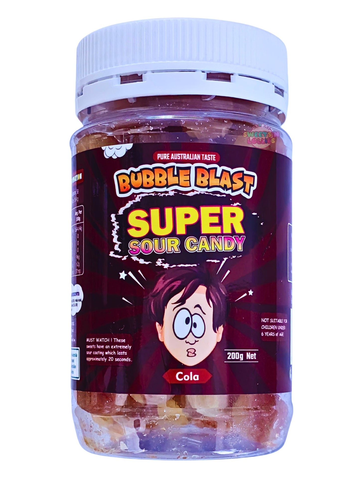 Bubble Blast Super Sour Candy Cola 200g