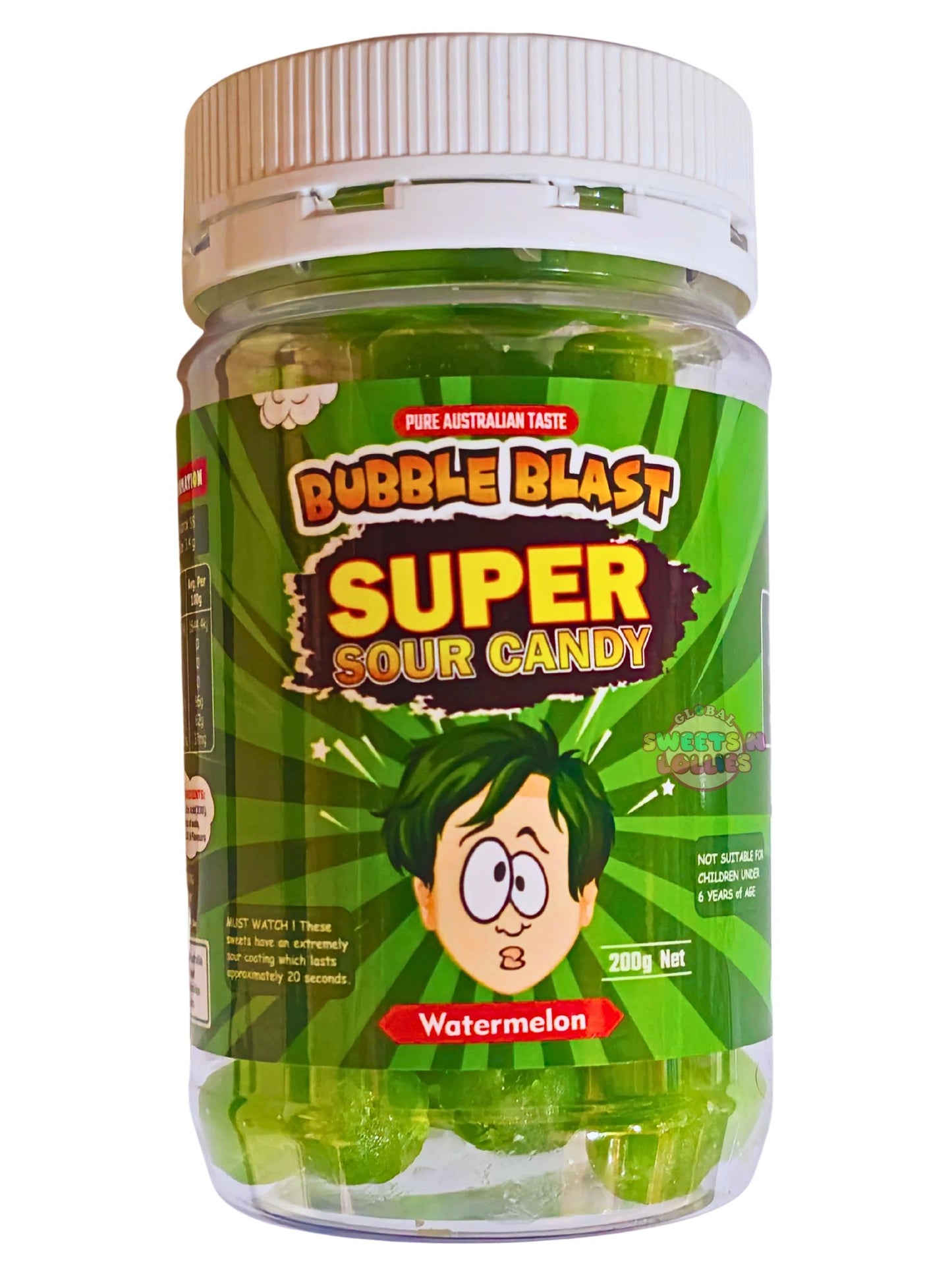 Bubble Blast Super Sour Candy Watermelon 200g