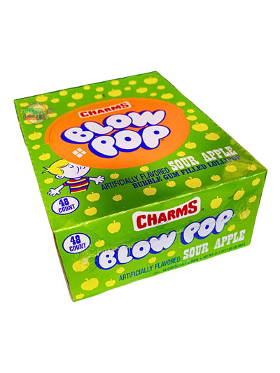 !Charms Blow Pop Sour Apple 884g 48 Count
