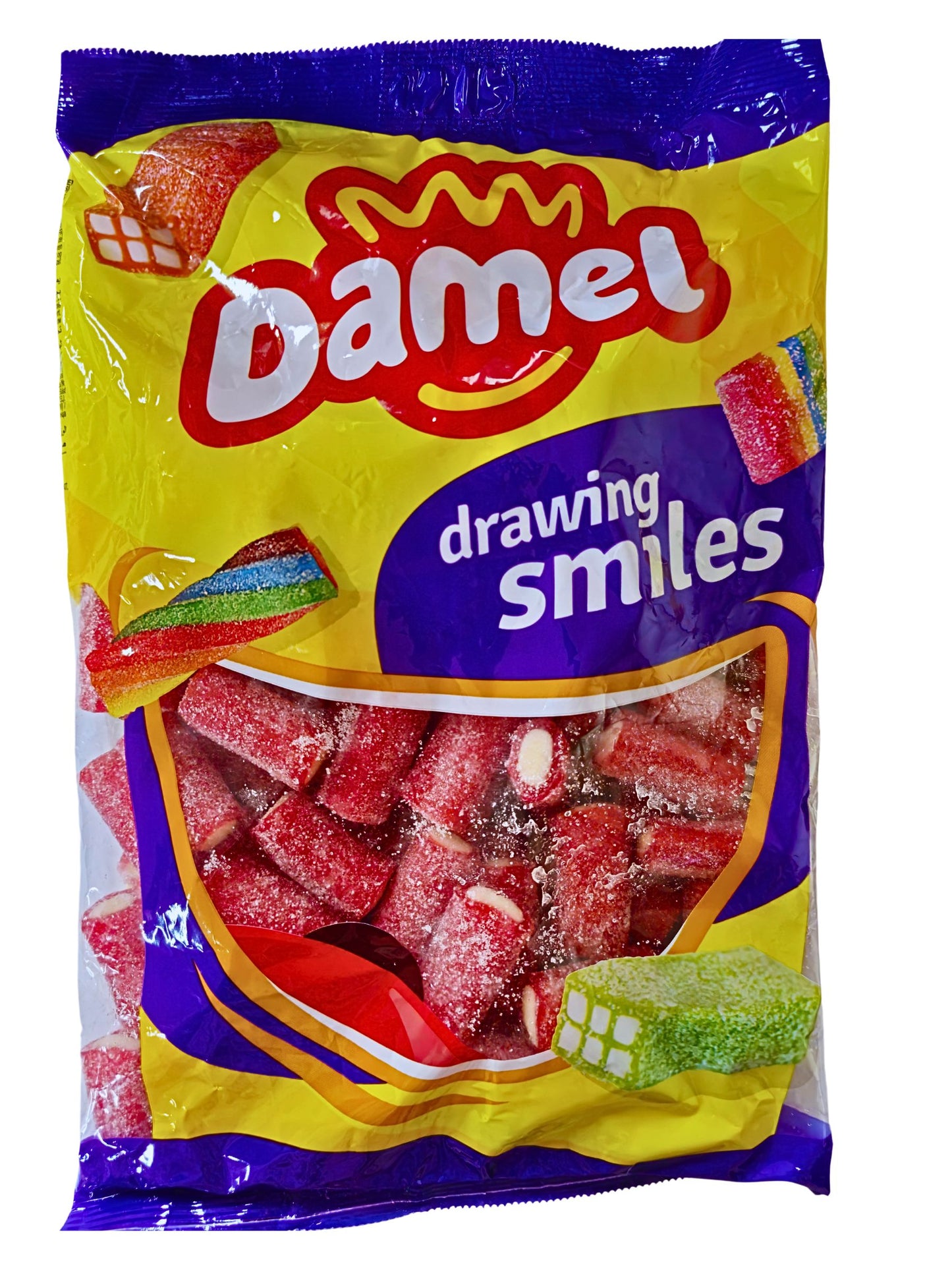 Damel Sour Strawberry Mini Jumbo Tubes 1kg