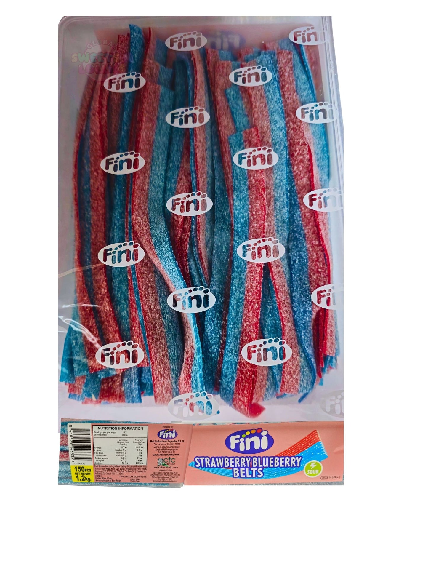 Fini Belts Strawberry Blueberry Sour 1.2kg 150pc