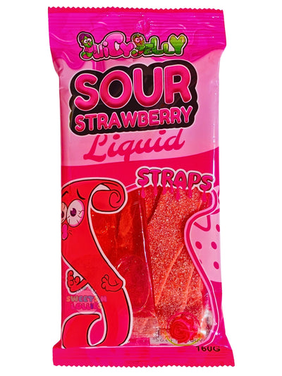 Juicy Jelly Liquid Straps Sour Strawberry 160g