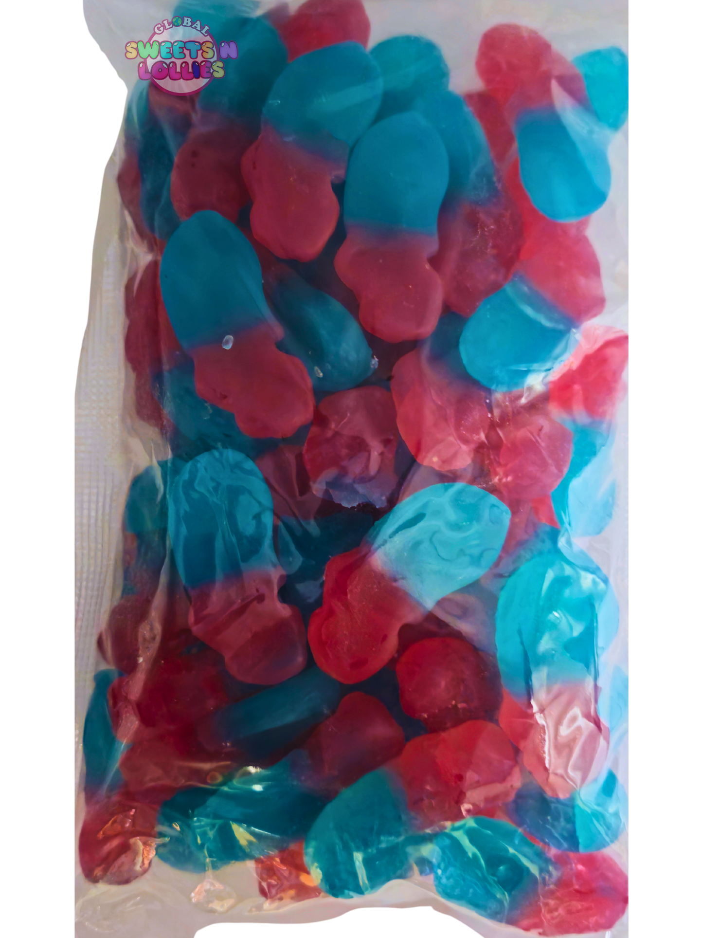 Bag of red and blue Kingsway gummy Mermaids