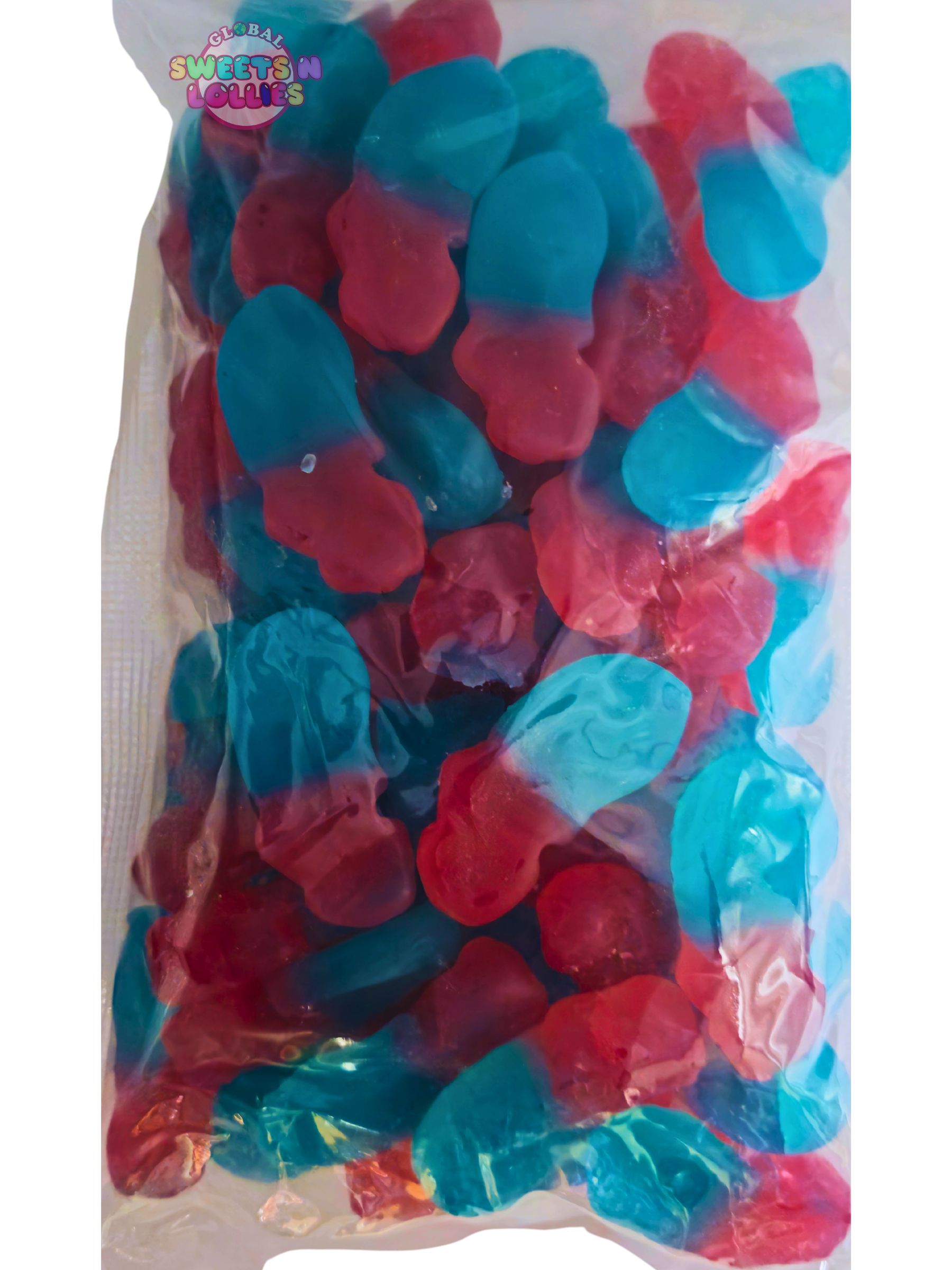 Bag of red and blue Kingsway gummy Mermaids