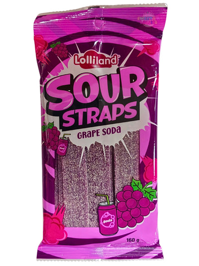 Lolliland Sour Straps Grape Soda 160gm