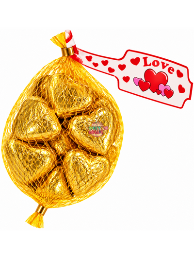 Lolliland Milk Chocolate Gold Hearts | 7gx9 63g