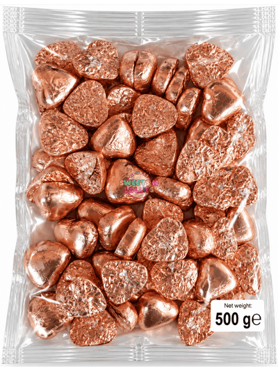 Lolliland Milk Chocolate Rose Gold Hearts | 7gx72 500g