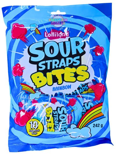 Lolliland Sour Straps Bites Rainbow 242g 10pc