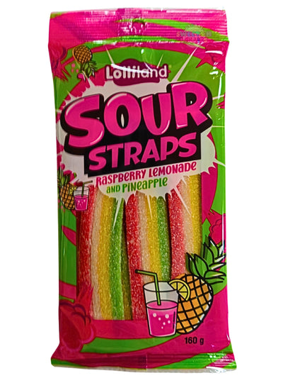 Lolliland Sour Straps Raspberry Lemonade & Pineapple 160g