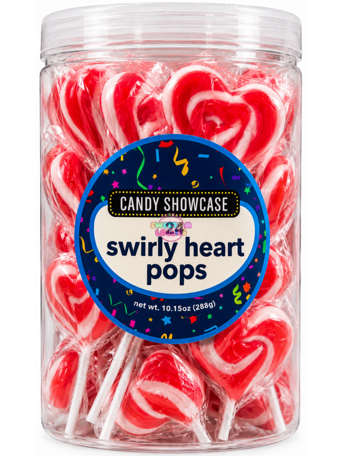 Lolliland Swirly Heart Pops Raspberry | 12gx24 288g