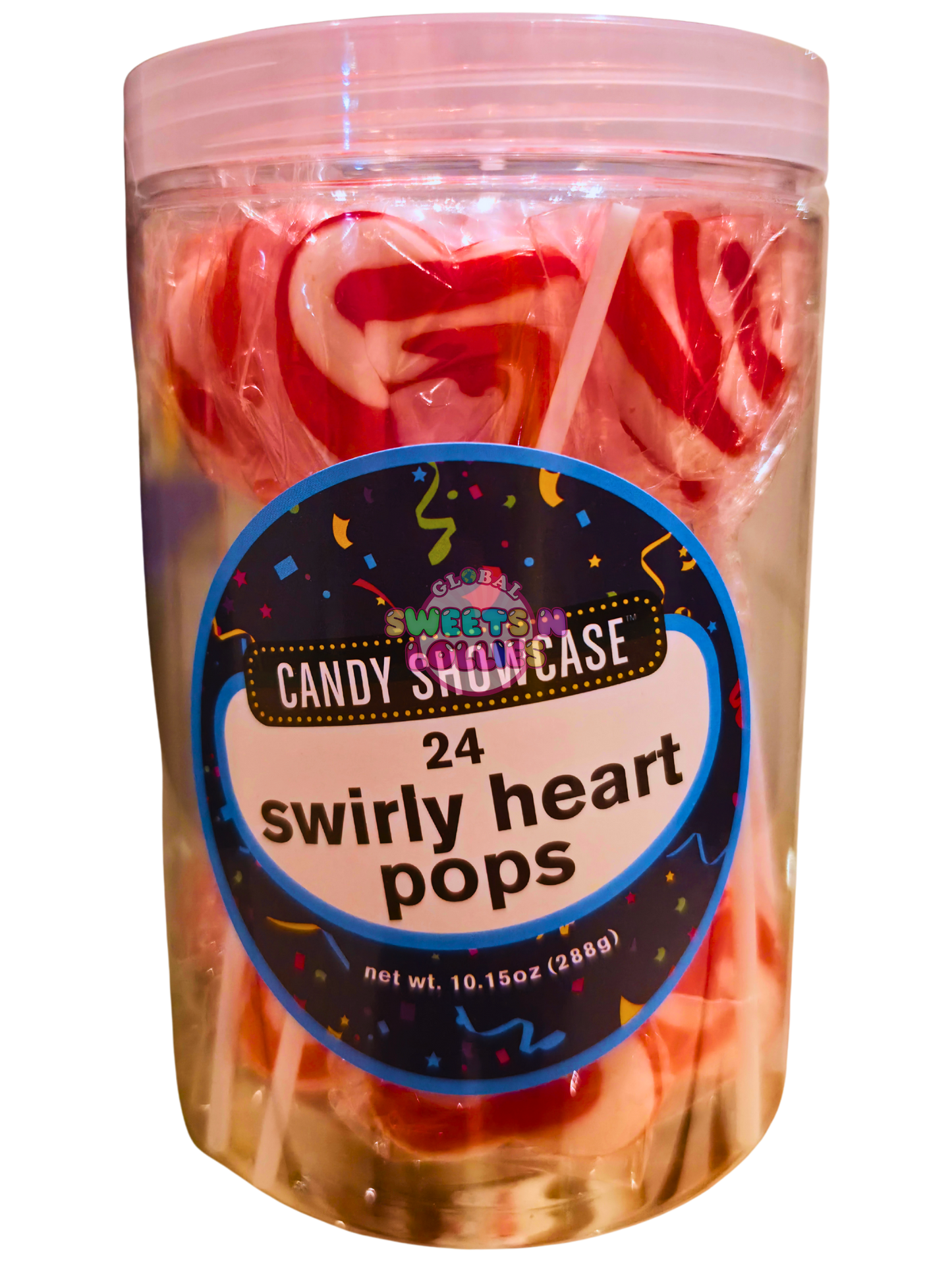 Lolliland Swirly Heart Pops Raspberry 24x12g 288g