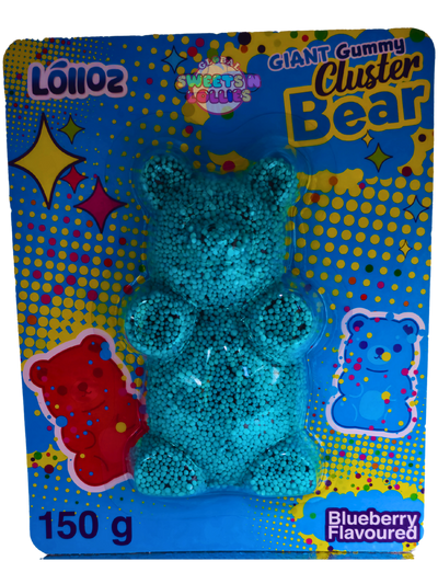 Lolloz Giant Gummy Cluster Bear Blueberry 150g