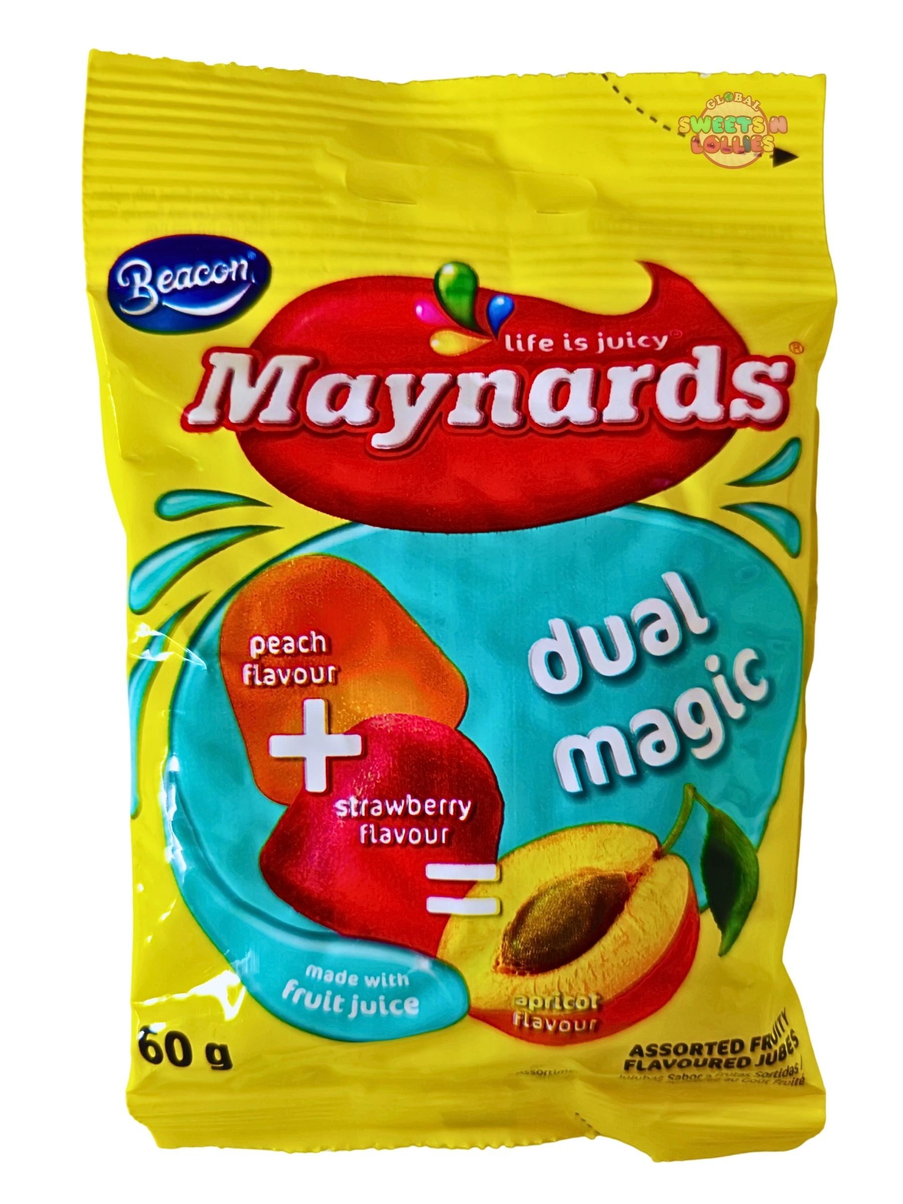 Maynards Jubes Dual Magic Peach & Strawberry 60g – Global Sweets & Lollies
