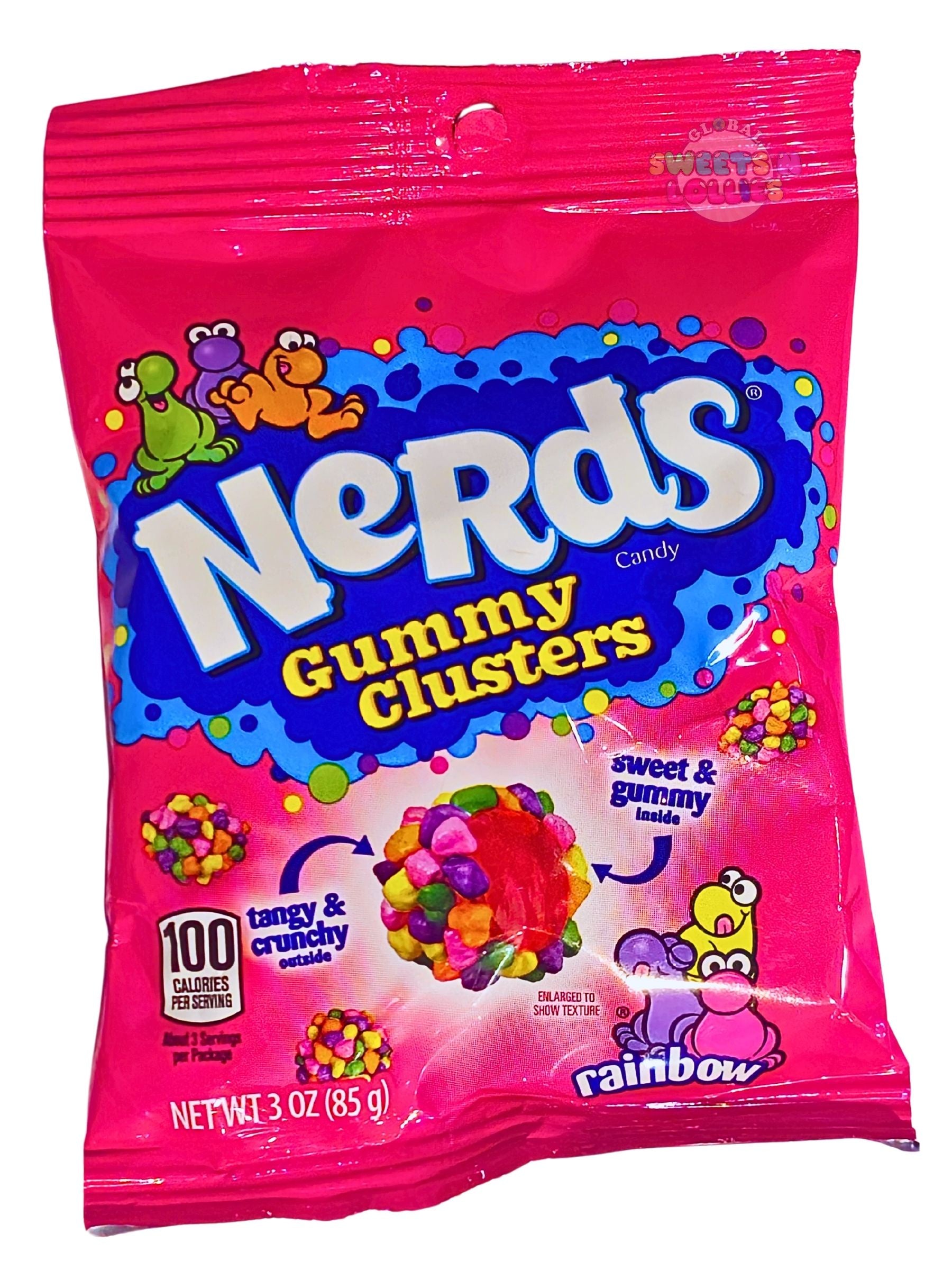 Nerds Raimbow Nerds Gummy Clusters Rainbow 85g – Global Sweets & Lollies