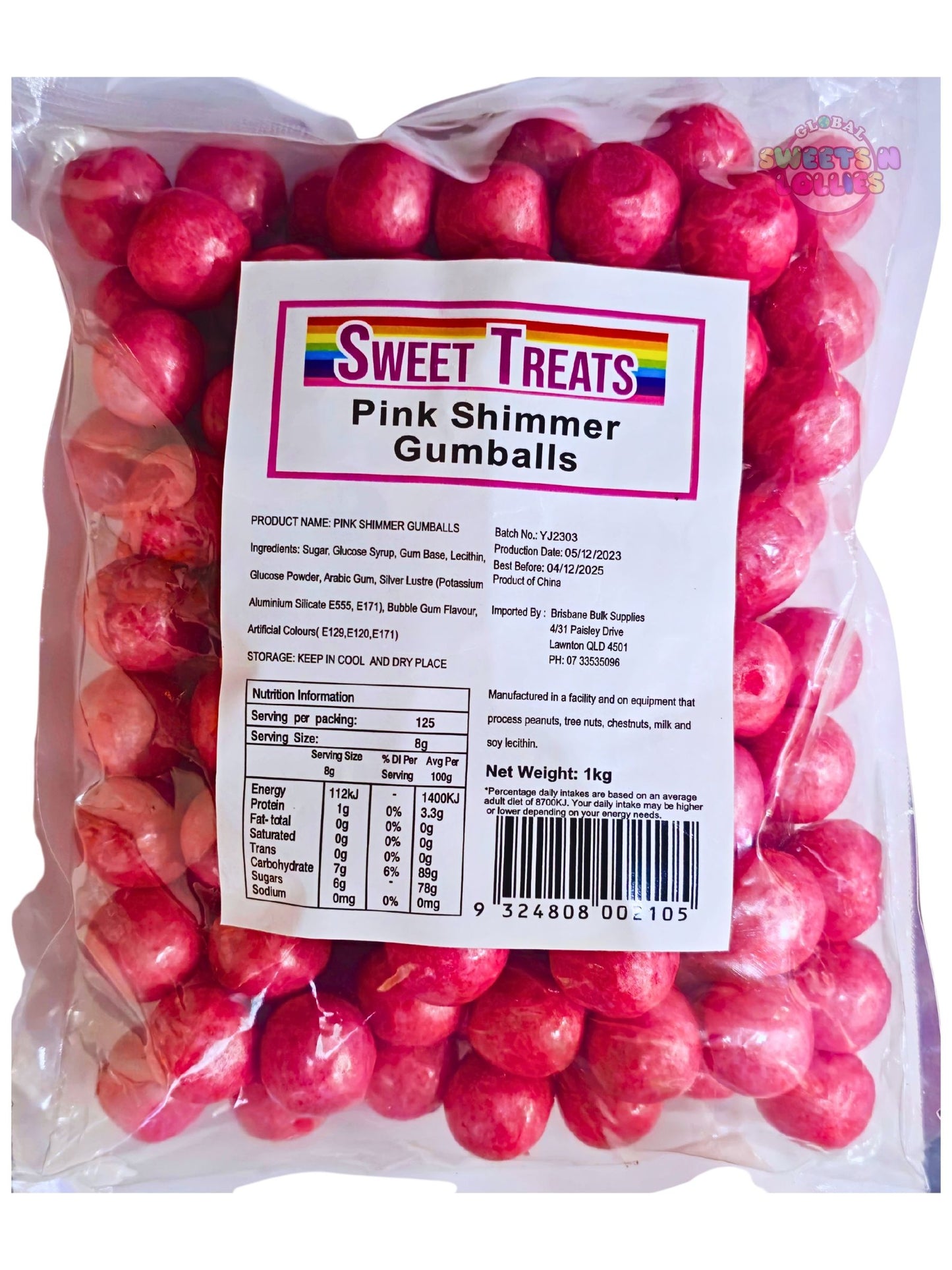 Sweet Treats Pink Shimmer Gumballs 1kg