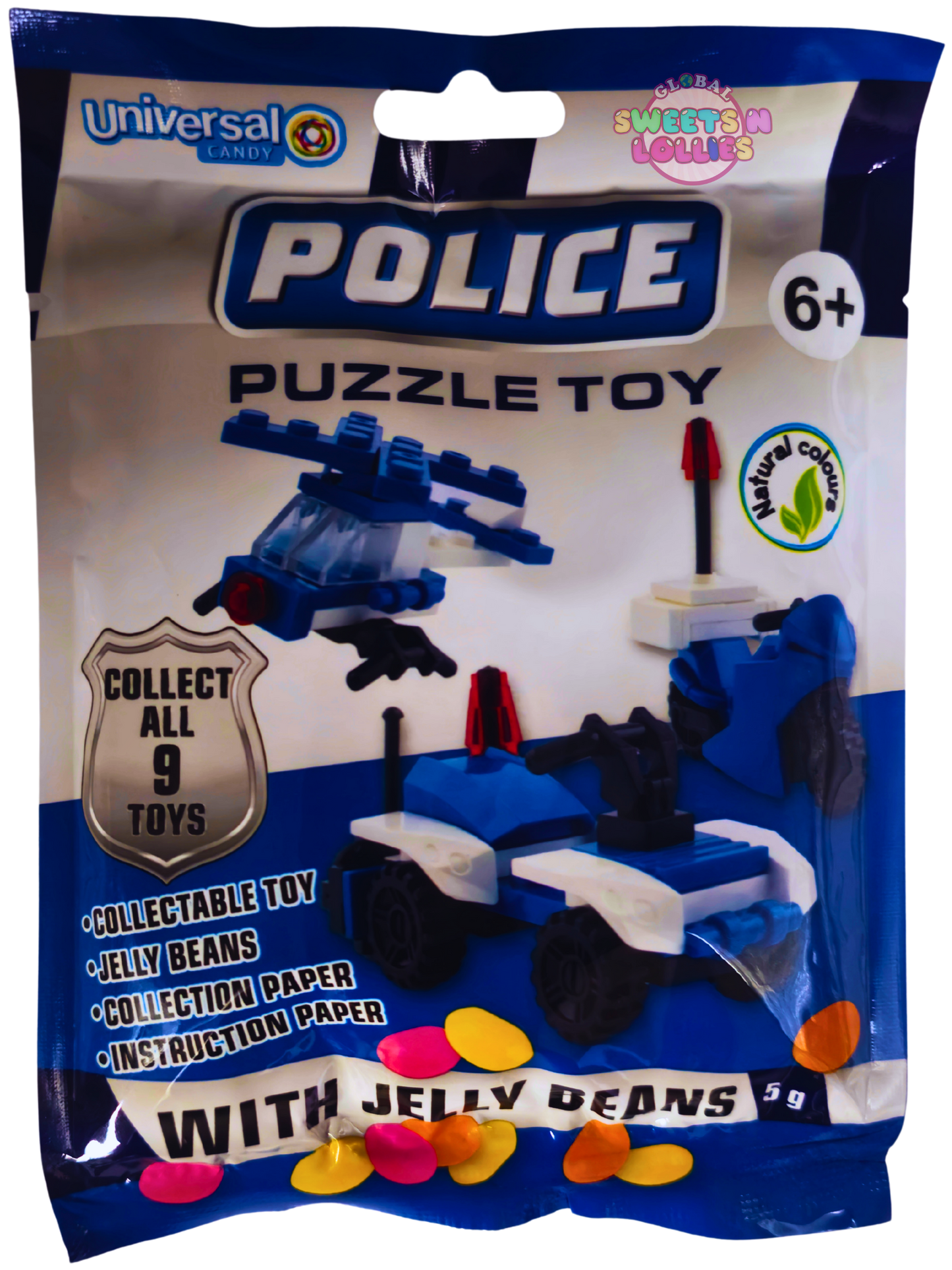 Police Puzzle Toy w Candy 5g