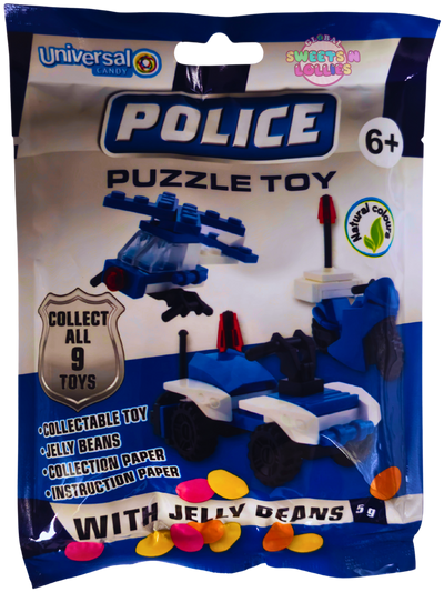 Police Puzzle Toy w Candy 5g