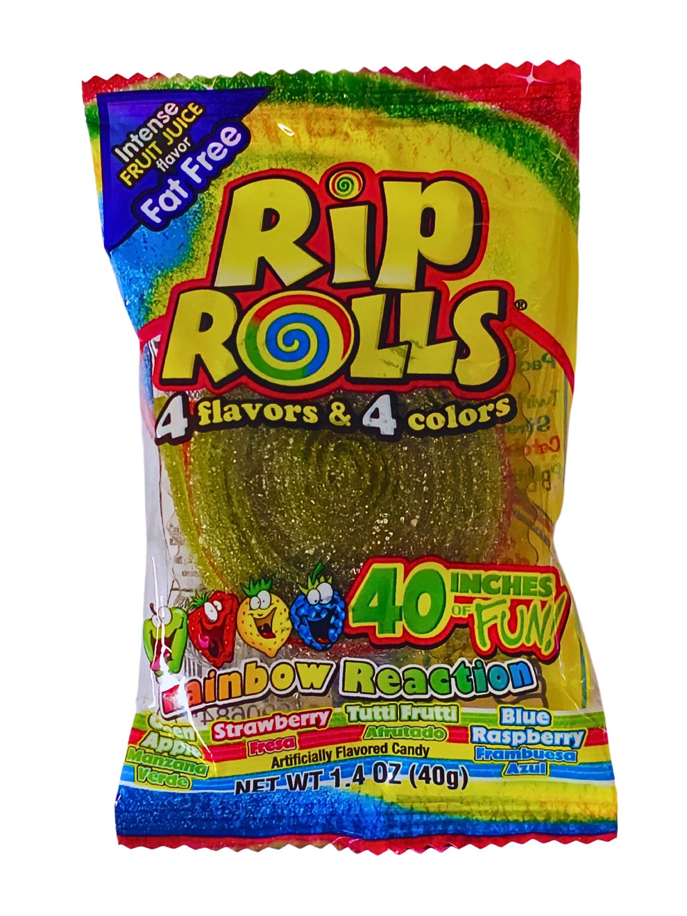 !Rip Rolls Rainbow Reaction 40g 40 inches – Global Sweets & Lollies