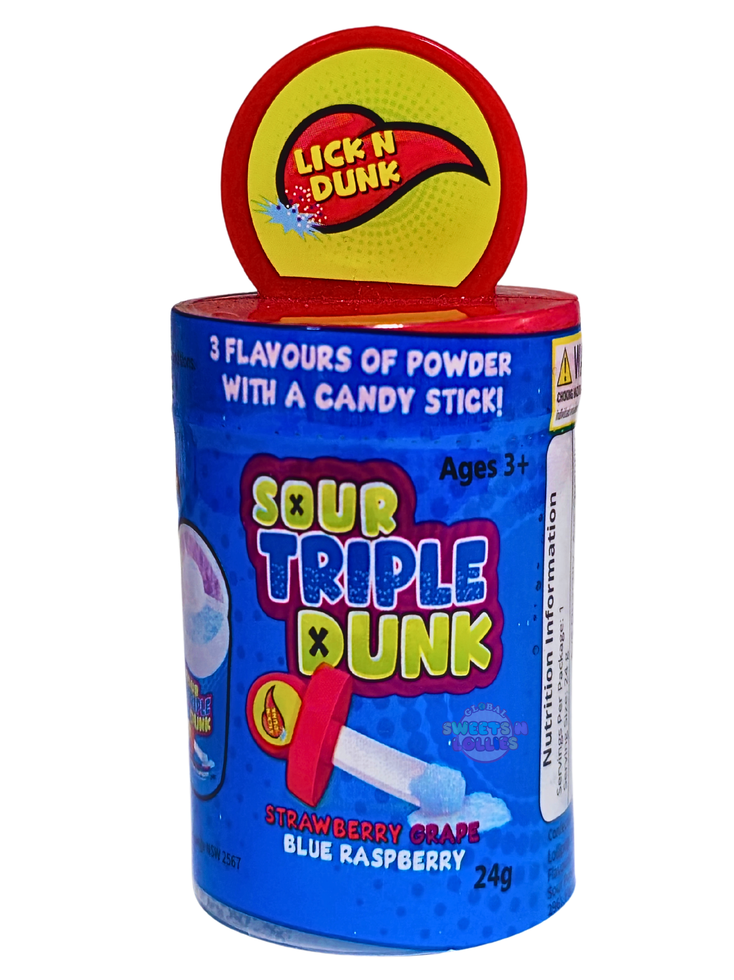 Lolliland Sour Triple Dunk  Strawberry, Grape & Blue Raspberry 24g