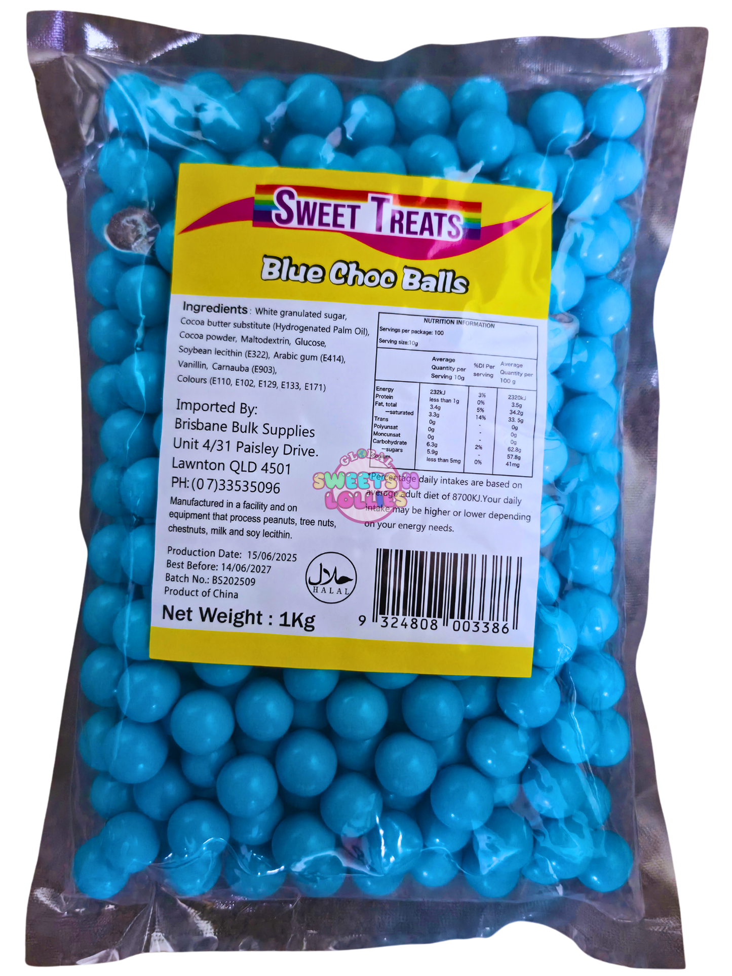 Sweet Treats Blue Choc Balls 1kg