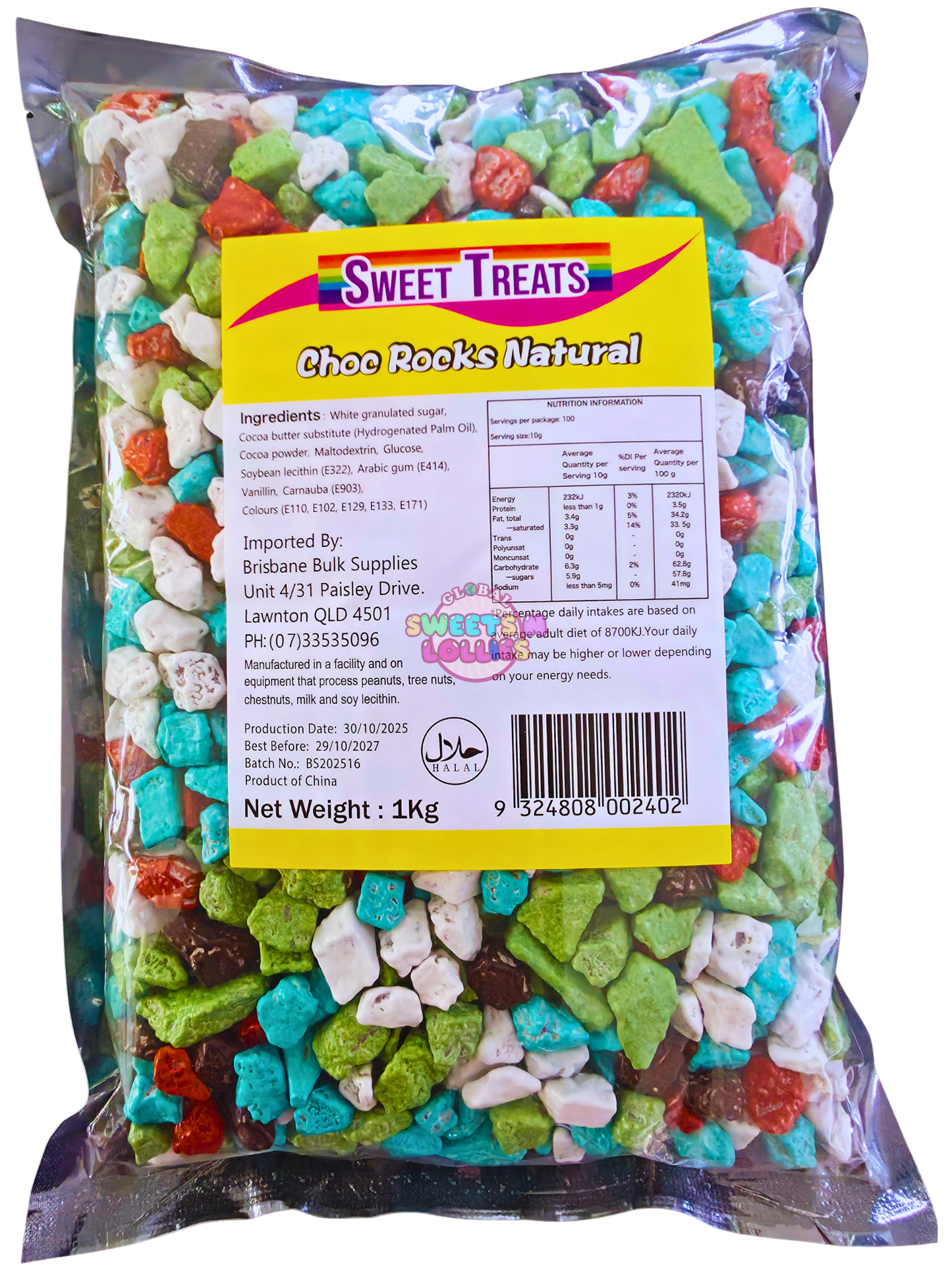 Sweet Treats Choc Rocks Natural 1kg