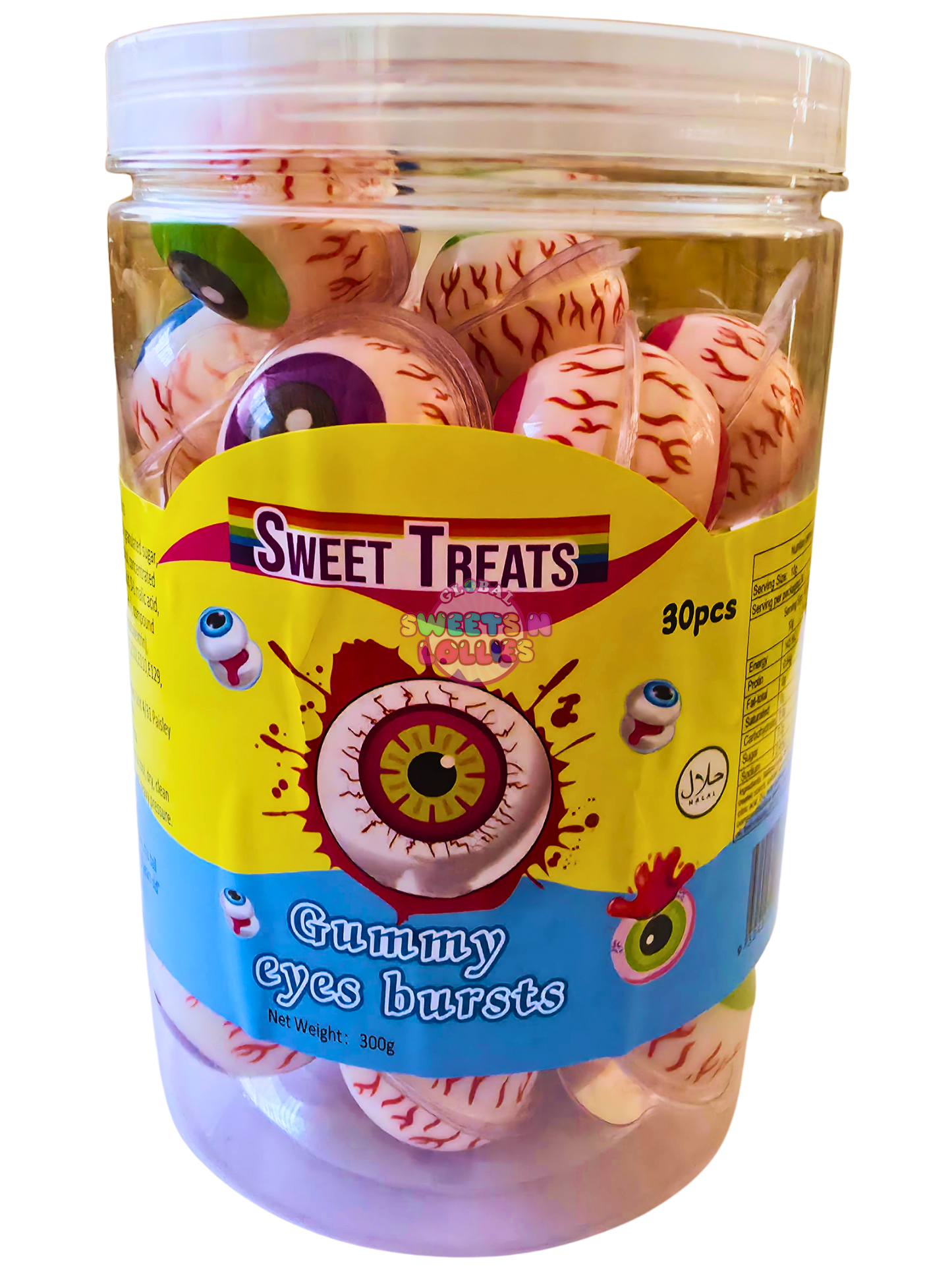 Sweet Treats Gummy Eye Bursts 300g 30pc