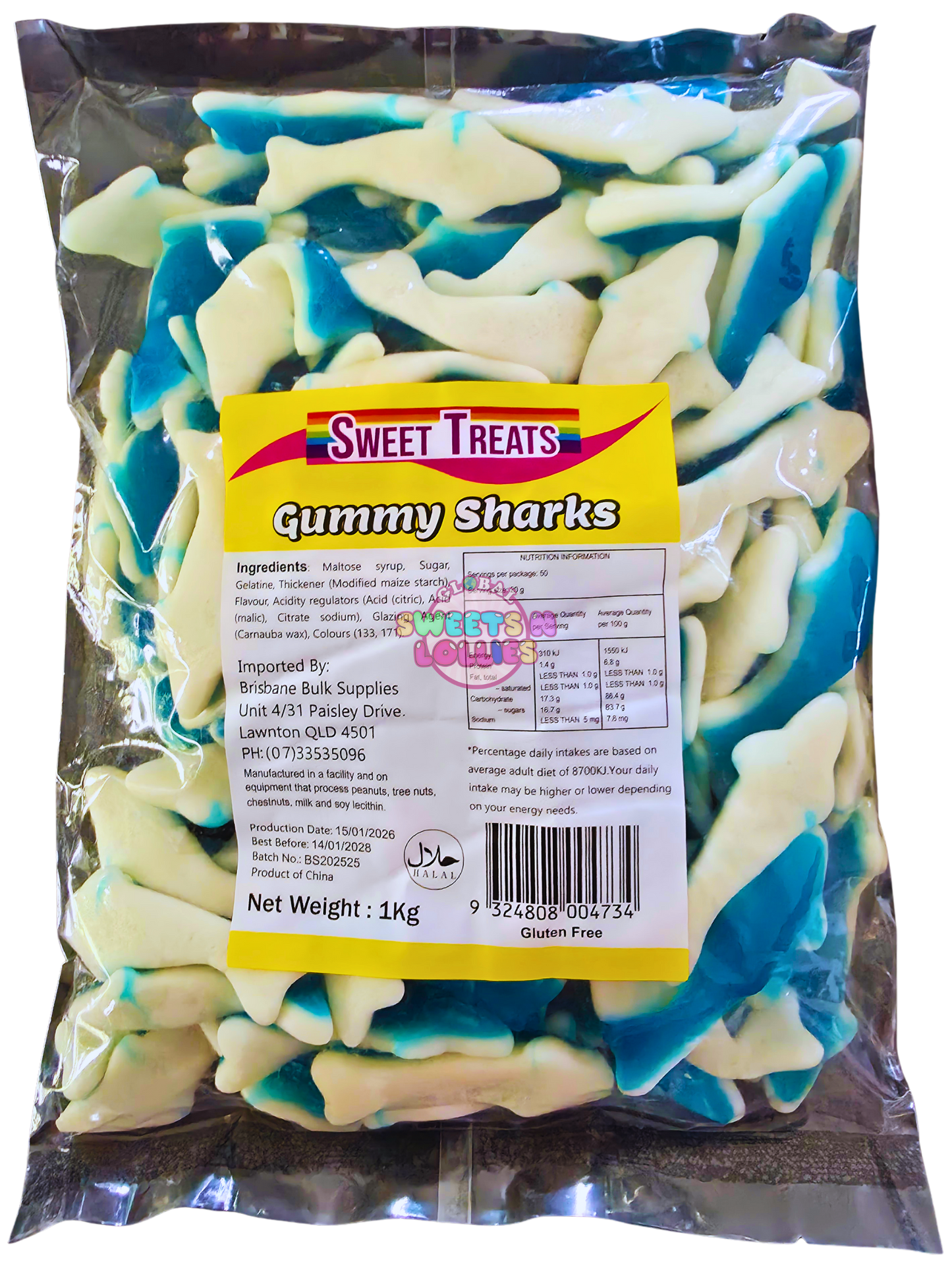 Sweet Treats Gummy Sharks 1kg