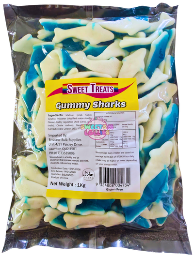 Sweet Treats Gummy Sharks 1kg