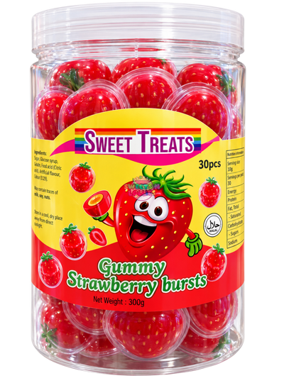 Sweet Treats Gummy Strawberry Bursts | 10gx30 300g