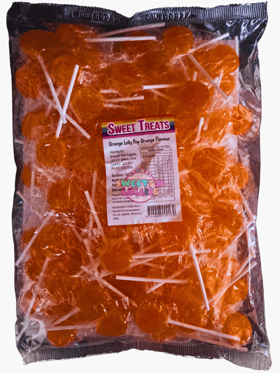 Sweet Treats Orange Lolly Pops Orange 8gx125 1kg