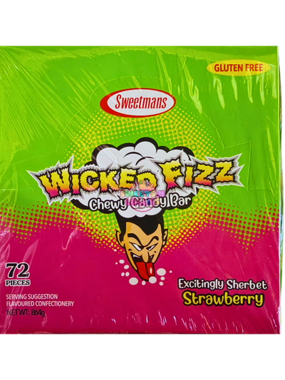 Sweetmans Wicked Fizz Strawberry 864g 72pc