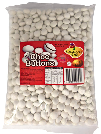 Lolliland Choc Buttons White 1kg