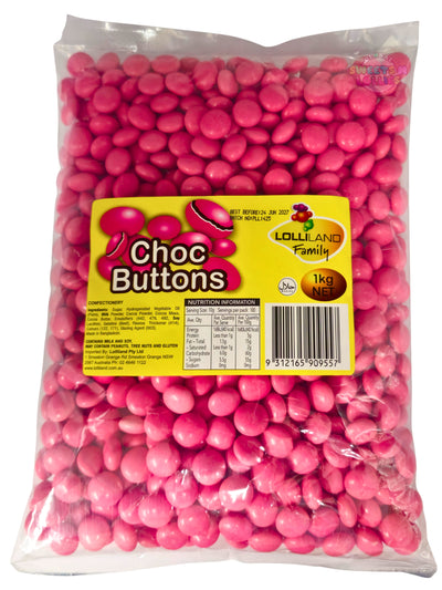 Lolliland Choc Buttons Pink 1kg