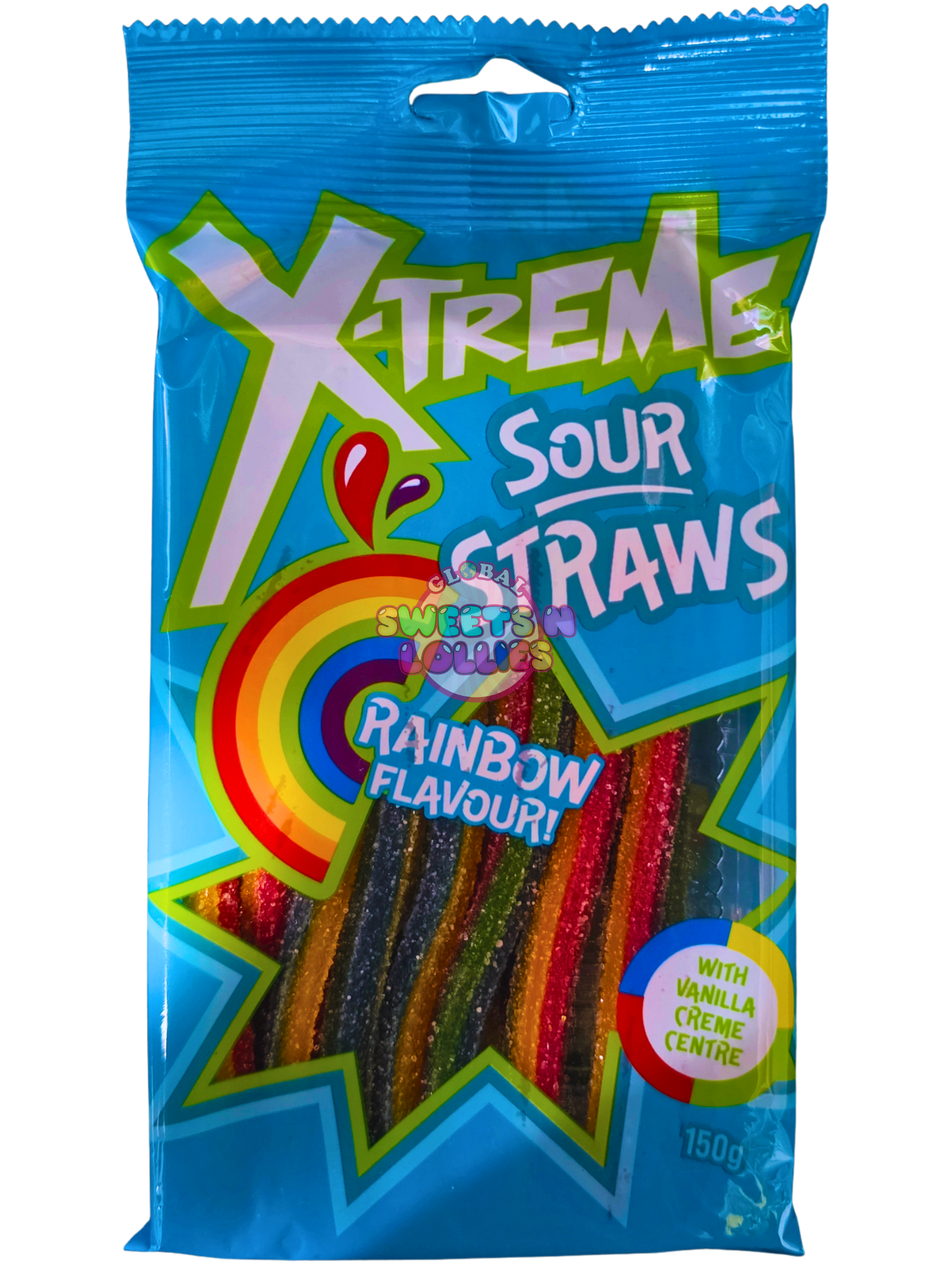 U/C X-Treme Sour Rainbow Straws 150gm