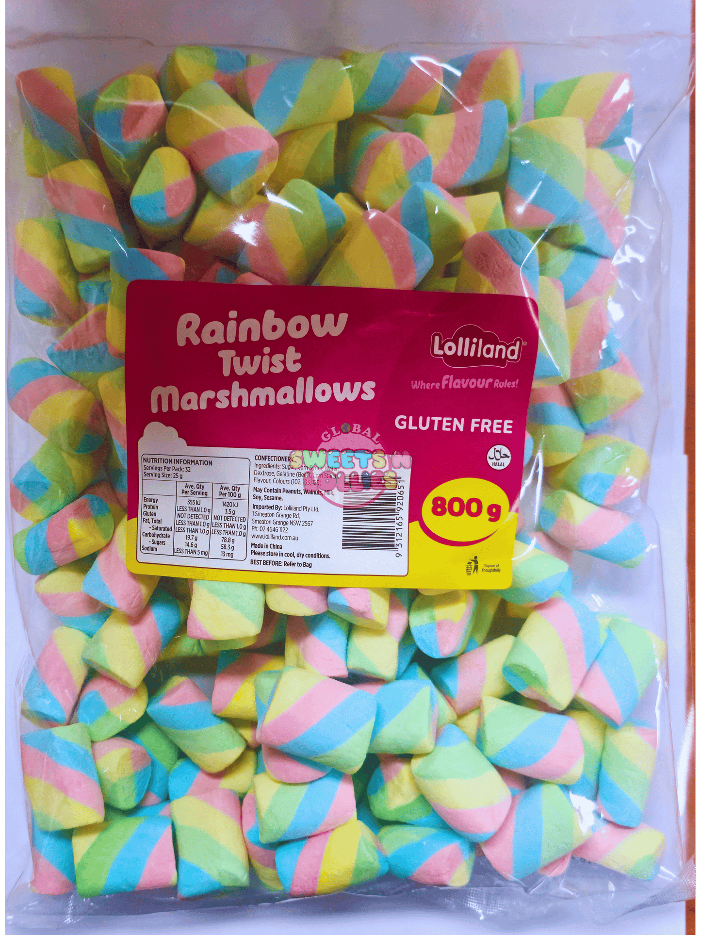 Lolliland Rainbow Twist Marshmallow 800gms