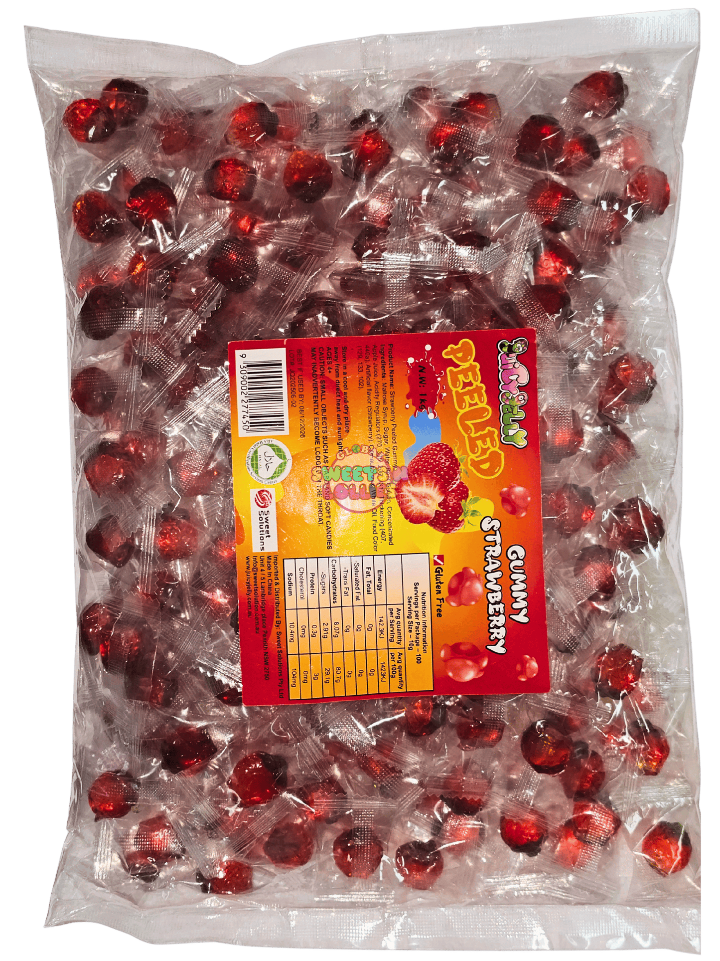 JuicyJelly Peeled Gummy Strawberry 1kg
