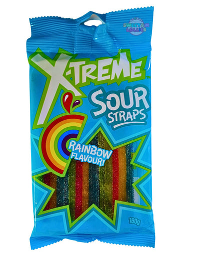 X-treme Sour Straps Rainbow 160g